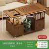 Mesa de té pequeña móvil, mesa de té para el hogar, carrito de té de madera maciza, mesa auxiliar para sofá, gabinete de té con tetera, mesa de té integrada para balcón