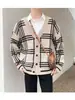 Nuevo Cárdigan de Punto para Hombre Primavera y Otoño 2025 Nuevo de Moda Casual Abrigo Suéter Rayado para Personas de Mediana Edad y Jóvenes Ropa de Abrigo