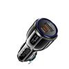 Cargador de coche para teléfono móvil de 60W de doble línea QC5.0 USB + PD de carga rápida compatible con carga rápida superrápida