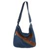 Bolsa de Ombro Jeans Simples Feminina 2024 Nova Estudante Grande Capacidade Transversal Bolsa Mensageiro de Lona para Aula Atacado