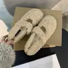Primer Encuentro Zapatos de Invierno para Mujer al Aire Libre Esponjosos Estilo Nuevo 2026 Mocasines Forrados de Lana con Tira Única Mary Janes