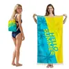 Toalla de playa plegable de gran tamaño 80X160, toalla de baño estampada, toalla de playa integrada, bolsa integrada, portátil