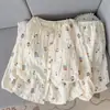 Conjunto de Pijama de Algodón Nube de Otoño Dulce de Manga Larga y Pantalón Largo para Mujer con Almohadillas en el Pecho, Cárdigan, Ropa de Casa de Encaje, Venta al por Mayor Transfronteriza