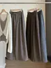Elegante traje gris con pantalones de pierna ancha para mujer, nuevo estilo de otoño, de cintura alta, holgados, de corte recto, con caída, pantalones casuales de pierna curva para figuras petite