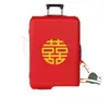 Funda para Maleta Bolsa a Prueba de Polvo Candado de Contraseña Funda Roja para Maleta de Boda Funda Protectora con Palabras Felices Suministros para Funda de Boda Maleta