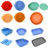 Alfombrilla Redonda de Silicona de Grado Alimenticio Reutilizable y Fácil de Limpiar para Freidora de Aire, Cocina Caliente Transfronteriza, Horneado
