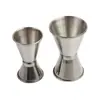 Taza medidora de doble cabeza de acero inoxidable, Herramienta medidora de cóctel multiespecificación, Grabado láser de onzas en oro rosa y oro negro