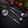 Aço Inoxidável Liren Pá Colher Colher de Panela Colher de Sopa Conjunto de Utensílios de Cozinha Pá de Fritura Escumadeira Cabo Vazado Cozinha Cozinhar Pá Colher