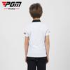 Ropa de golf para niños PGM, ropa de manga corta para niños y niñas, transpirable, con solapa y agujeros, camiseta deportiva de verano para niños