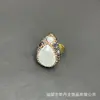 Nuevo Estilo Perla Natural Incrustada en Concha Juego Completo de Diamantes Joyería Vintage Estilo Personalizado Fábrica de Producción Pura Hecha a Mano Venta al Por Mayor