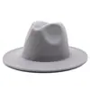 Sombrero de Fieltro Grueso de Color Sólido Transfronterizo para Hombres y Mujeres Otoño e Invierno Sombrero de Jazz Retro Sombrero de Copa de Lana Europeo y Americano de Borde Plano de 7 cm para Adultos