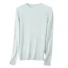 Suéter de Tricô com Gola Redonda 30% Cashmere Feminino 2026 Novo Verde Menta Solto Versátil Camada Base Camisa Camada Base de Lã