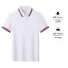 Camisas Polo Masculinas de Manga Curta, Absorventes de Suor, Respiráveis, Gola Listrada, Uniformes Personalizados com Impressão de Logo, Uniformes Corporativos, Atacado em Estoque