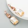 S925 Agulha de Prata Europeu e Americano Moda Colorida Série Diamante Geométrica Grande Strass Brincos Moda Simples All-match Brincos Brincos
