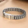 Pulseira masculina da moda, novo estilo vintage de prata tailandesa, acabamento desgastado, giratória, ousada e estilosa, simples e única para homens da moda