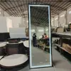 Espelho de Banheiro com Estrutura de Liga de Alumínio Espelho de Lavabo para Maquiagem Espelho de Parede Iluminado por LED Espelho de Penteadeira Estilo Ins Espelho Anti-Embaçante