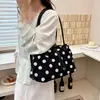 Bolsa de Mão Grande com Blocos de Cor e Bolinhas Feminina 2026 Novo Estilo Luxo Leve Nicho Bolsa para o Dia a Dia Bolsa Tote