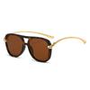 Gafas de Sol de Aviador Modelo Nuevo 2026 para Mujer con Patillas Metálicas Retorcidas, Gafas de Calle de Alta Gama para Hombre, Gafas de Sol de Marco Grande con Doble Puente