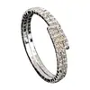 Pulsera elástica de alambre de acero con pedrería, de estilo coreano, moderna y única, para mujer, estilo mixto, Venta Directa de Fábrica B032