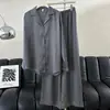 Pijama de seda de hielo para mujer para primavera y verano, nuevo conjunto jacquard de pierna ancha de alta gama, se puede usar afuera, ropa de casa de lujo de moda