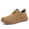Sapatos de Proteção do Trabalho para Homens, Biqueiras de Aço, Anti-Asmagamento, Anti-Perfuração, Respiráveis para o Verão, Leves, Sapatos de Segurança, Antiderrapantes, Resistentes ao Desgaste, Calçados de Trabalho, Couro Bovino
