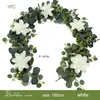 Enredaderas de flores artificiales Amazon, follaje artificial para exteriores, hojas de eucalipto, decoraciones para arcos de boda, enredaderas artificiales de dalia grandes