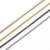 Collar de Perlas Cuadradas de 2 mm/2,5 mm/3 mm Acero Inoxidable Acero Electroplateado al Vacío/Oro/Negro/Oro Rosa/Cadena