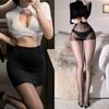 Lingerie Sexy Estilo Europeu e Americano Uniforme de Secretária Sexy Saia de Secretária Sedutora que Marca o Corpo Uniforme Puro Desejo Conjunto Paixão