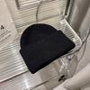 Nuevo sombrero de lana de melón coreano para mujer, grueso, cálido para invierno, de ala corta, color sólido, de cachemira, sombrero de punto para estudiante, sencillo, combina con todo