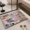 Tapete de Chão para Banheiro Patchwork Retrô Lama de Diatomáceas Porta de Vaso Sanitário Absorção de Água Secagem Rápida Antiderrapante Tapete para Pés Doméstico Atacado Dropshipping