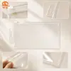 Bolsa de Documentos de PVC, Bolsa de Almacenamiento Impermeable Transparente, Bolsa de Información de Gran Capacidad Engrosada, Bolsa de Papelería con Regla