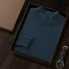 Suéter de Lana Cachemira de Cuello Medio Alto para Hombre Suéter de Cachemira Sin Costuras de Una Pieza Suéter de Punto Pulóver para Hombre Talla Grande