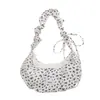 Bolsa de Hombro Cruzada de Lona Urbana Simple con Pliegues Florales para Mujer, Nueva de Otoño 2026, Bolso de Axila
