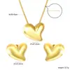 Amazon Más Vendido Set de Aretes y Collar de Acero Inoxidable Corazón Joyería de Lujo Ligero Cadena para Clavícula Colgante Set de Joyería para Mujeres