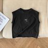 Camiseta sin mangas de verano para niño de algodón puro con estampado, camiseta fina de verano para niños, top con letras para niño, ropa infantil para bebé