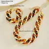 Conjunto de Pulseira e Colar de Resina Ccb Novo Europeu e Americano Transfronteiriço Ecológico Estampa de Leopardo Moda Personalizada Conjunto de Joias de Duas Cores