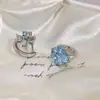 Brilhantes Brincos de Alfinete Reto Trevo de Quatro Folhas Tipo D Aço Titânio 316 Personalidade Versátil Argola para Cartilagem da Orelha com Zircônia Brincos Cuff para Mulheres