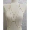 Corrente de peito sexy europeia e americana transfronteiriça super hot para garota bikini moda praia corrente de corpo joia pingente de diamante brilhante franja feminina