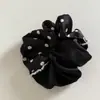 Flor de Perla Vintage con Puntos de Ola Hepburn Anillo para el Cabello Tipo Intestino Grueso Cuerda para Cola de Caballo Estilo Coreano de Gama Alta Hepburn Accesorios para el Cabello