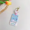Sario kulomi melody conjunto de cartões de ônibus cartão de acesso ao campus estudantil bolsa de cartão retrátil chaveiro para pendurar