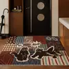 Felpudo Retro Estilo Americano para Entrada, Diseño Nuevo de Dibujos Animados, Felpudo de Bucle de Seda para Entrada del Hogar, Antideslizante, Felpudo Personalizable