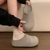 Sapatos femininos estilo Birkenstock com sola grossa e que aumentam a altura, nova coleção de outono, design retrô, salto baixo, de calçar e com bico fechado, estilo meia-sapatilha