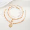 Han Zhishang Joyería Transfronteriza Europea y Americana Estilo Marino Colgante de Estrella de Mar y Concha Pulsera de Perlas para Mujer, Joyería de Moda de Alta Gama