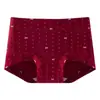 Calcinhas Vermelhas de Algodão Puro Estilo Novo para Mulheres, Tamanho Grande, Gancho Estendido, Adequado para o Ano de Nascimento, Casamento e Boxer Briefs para Mulheres de Tamanho Grande