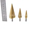 Broca Escalonada Ranura Recta Mango Hexagonal 4-32, 4-20, 4-12 Empaque de Tela Taladro Pagoda Recubierto de Titanio Abridor de Agujeros