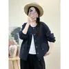 Chaqueta corta acolchada de algodón tipo burbuja para mujer, nuevo estilo otoño 2026, cárdigan casual de cuello redondo de un solo botón estilo coreano top 515