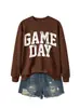 Amazon eBay loja independente moda versátil feminina dia de jogo grande letra recorte moletom esportivo para exportação