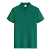 Roupa de trabalho masculina de cor sólida para o verão, manga curta, camiseta polo fresca e leve, camiseta masculina de manga curta