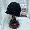 Chapéu de Malha Japonês Sweet Bow com Cordão para Mulheres Outono e Inverno Casual All-match Lã Chapéu Face Pequeno Baotou Chapéu Frio