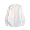 Camiseta G-stone masculina de gola redonda e manga longa com pesponto nos ombros, corte solto, ombro caído, top casual moderno